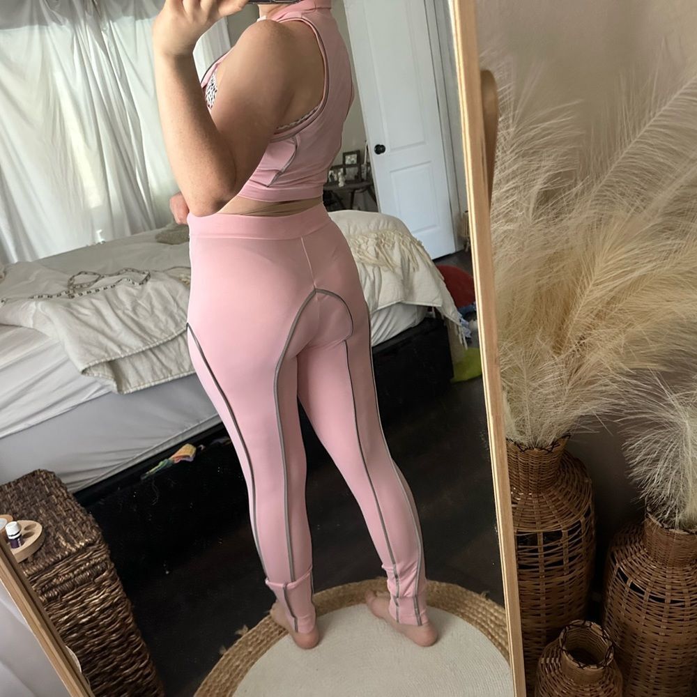 Dolls Kill Club Exx Pink Silver 2 Piece Set Tank and Leggings - Picture 7 of 10